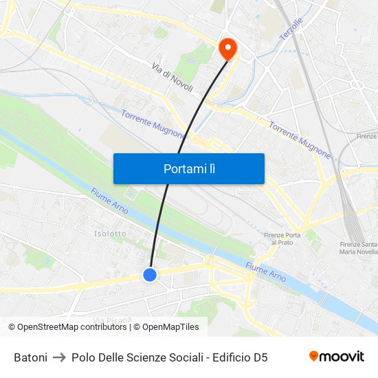 Batoni to Polo Delle Scienze Sociali - Edificio D5 map