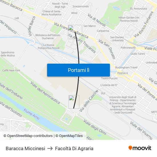 Baracca Miccinesi to Facoltà Di Agraria map