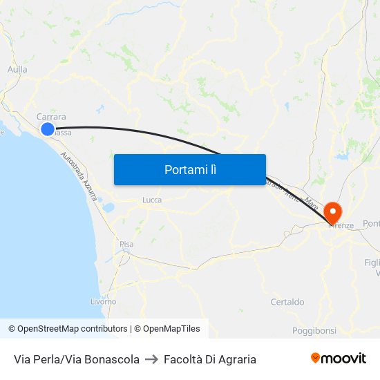 Via Perla/Via Bonascola to Facoltà Di Agraria map
