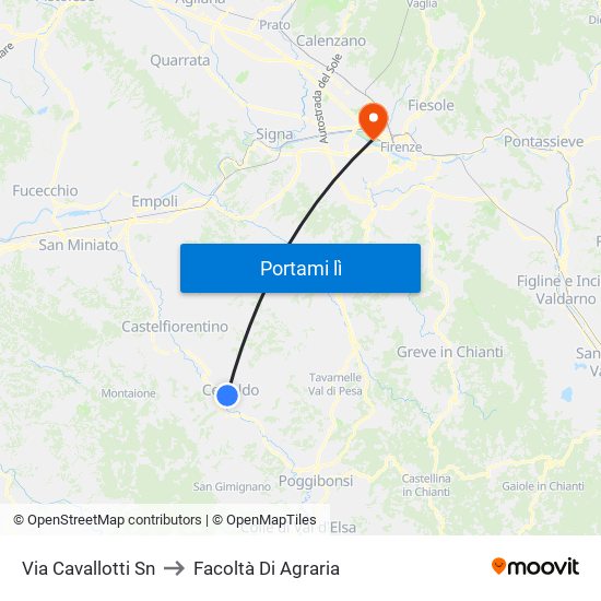 Via Cavallotti                     Sn to Facoltà Di Agraria map