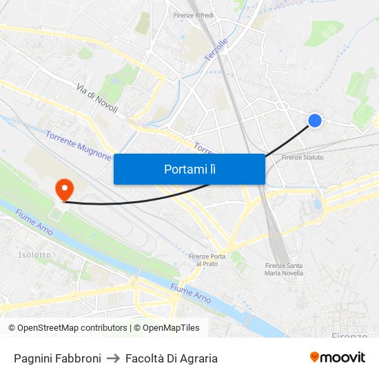 Pagnini Fabbroni to Facoltà Di Agraria map