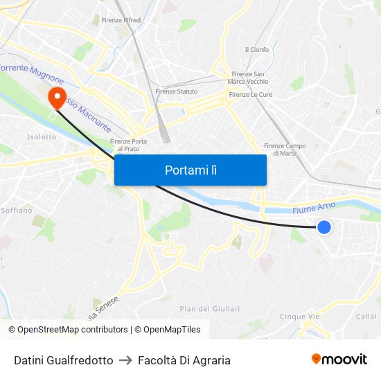 Datini Gualfredotto to Facoltà Di Agraria map