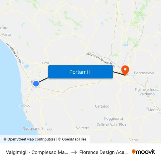 Valgimigli - Complesso Marchesi to Florence Design Academy map