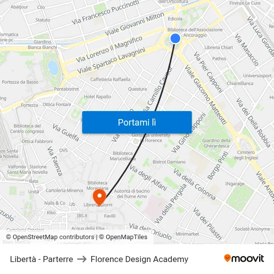 Libertà - Parterre to Florence Design Academy map