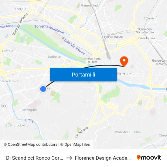 Di Scandicci Ronco Corto to Florence Design Academy map