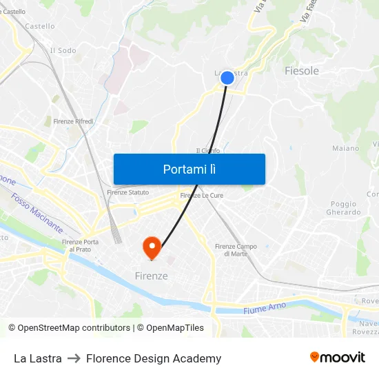 La Lastra to Florence Design Academy map