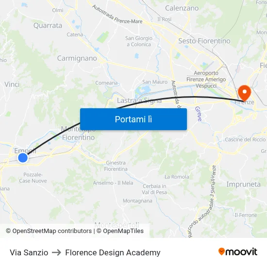 Via Sanzio to Florence Design Academy map