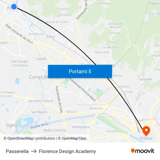 Passerella to Florence Design Academy map