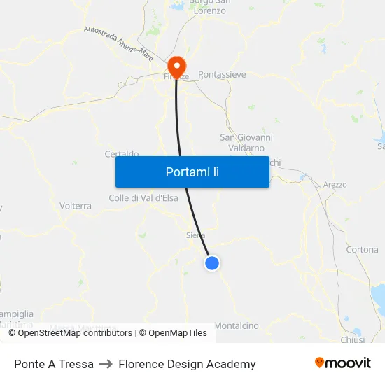 Ponte A Tressa to Florence Design Academy map