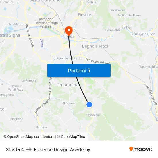 Strada 4 to Florence Design Academy map