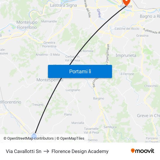 Via Cavallotti                     Sn to Florence Design Academy map