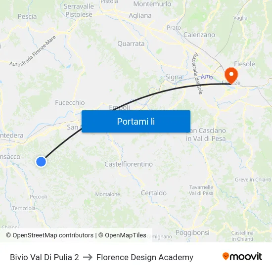Bivio Val Di Pulia 2 to Florence Design Academy map