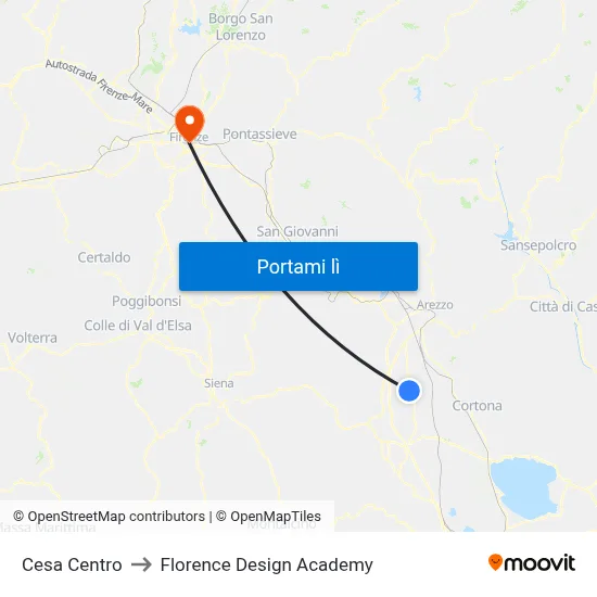 Cesa Centro to Florence Design Academy map