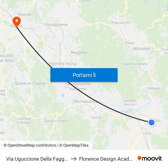 Via Uguccione Della Faggiola to Florence Design Academy map