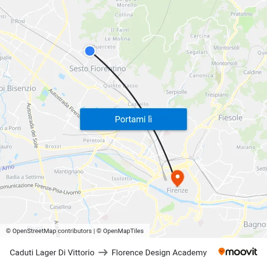 Caduti Lager Di Vittorio to Florence Design Academy map