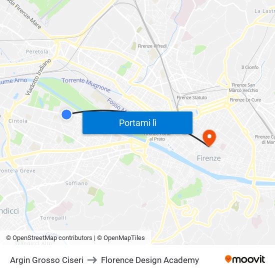 Argin Grosso Ciseri to Florence Design Academy map