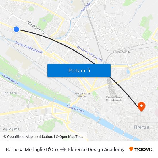 Baracca Medaglie D'Oro to Florence Design Academy map