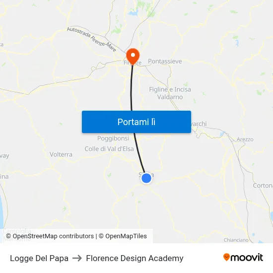 Logge Del Papa to Florence Design Academy map