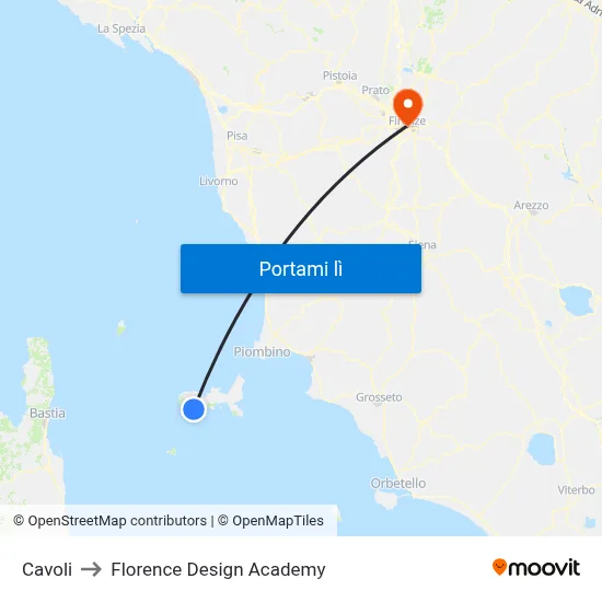 Cavoli to Florence Design Academy map