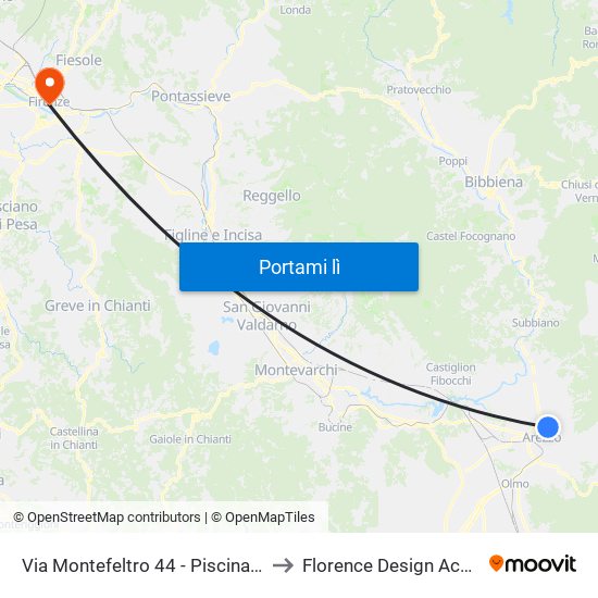 Via Montefeltro 44 - Piscina Florida to Florence Design Academy map
