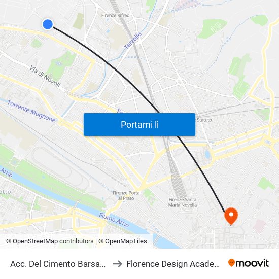 Acc. Del Cimento Barsanti to Florence Design Academy map