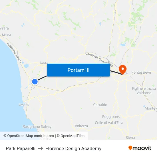 Park Paparelli to Florence Design Academy map