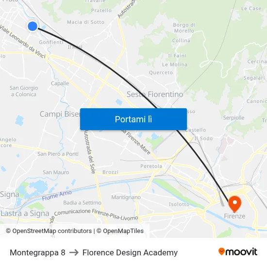 Montegrappa 8 to Florence Design Academy map