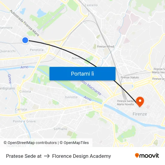 Pratese Sede at to Florence Design Academy map
