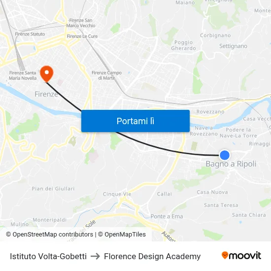 Istituto Volta-Gobetti to Florence Design Academy map
