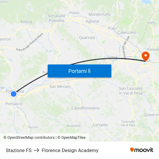 Stazione FS to Florence Design Academy map
