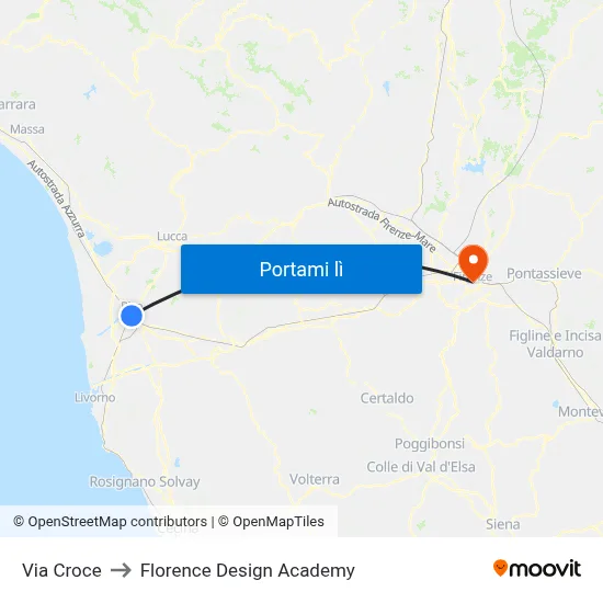 Via Croce to Florence Design Academy map
