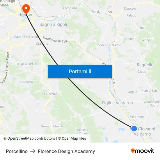 Porcellino to Florence Design Academy map