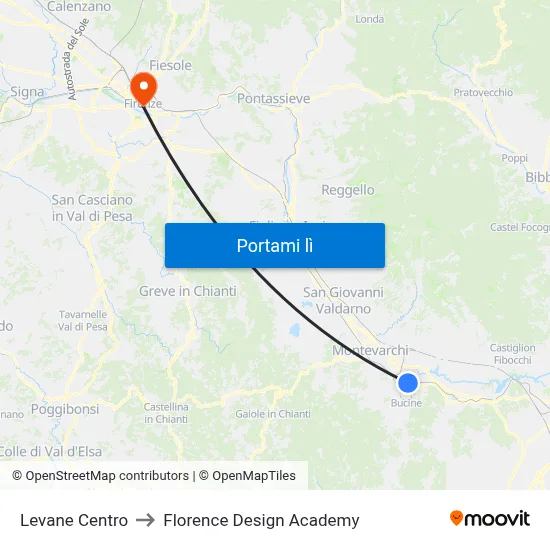 Levane Centro to Florence Design Academy map