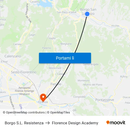 Borgo S.L. Resistenza to Florence Design Academy map