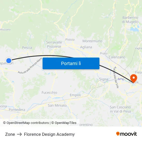 Zone to Florence Design Academy map