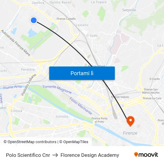 Polo Scientifico Cnr to Florence Design Academy map