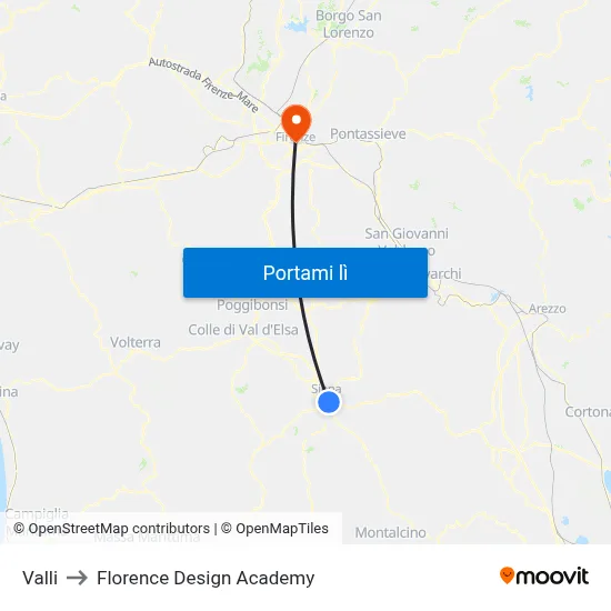 Valli to Florence Design Academy map