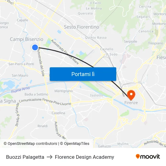 Buozzi Palagetta to Florence Design Academy map