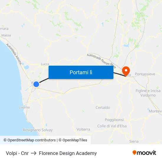 Volpi - Cnr to Florence Design Academy map