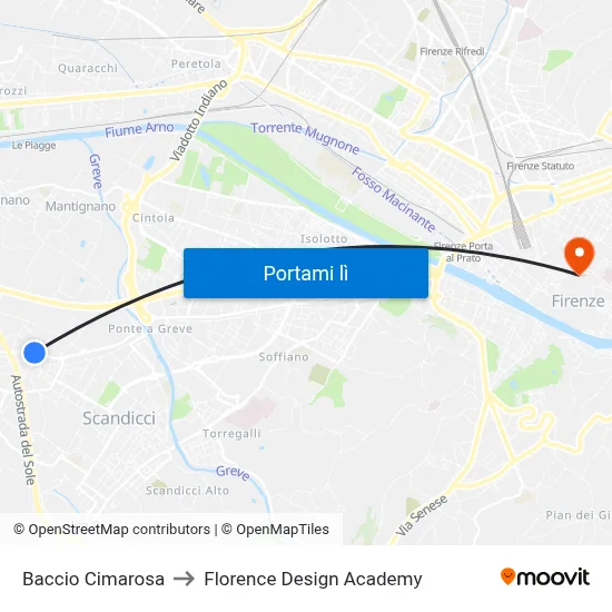 Baccio Cimarosa to Florence Design Academy map