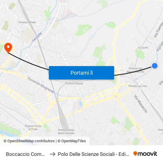 Boccaccio Compagni to Polo Delle Scienze Sociali - Edificio D6 map