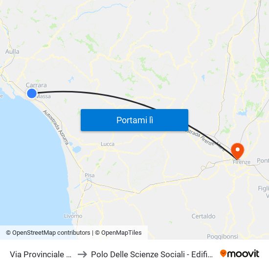 Via Provinciale Villa to Polo Delle Scienze Sociali - Edificio D6 map