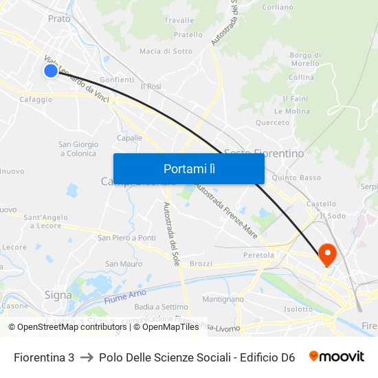 Fiorentina 3 to Polo Delle Scienze Sociali - Edificio D6 map