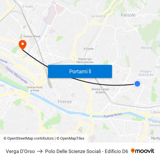 Verga D'Orso to Polo Delle Scienze Sociali - Edificio D6 map