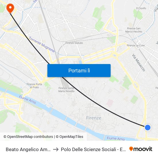 Beato Angelico Amendola to Polo Delle Scienze Sociali - Edificio D6 map