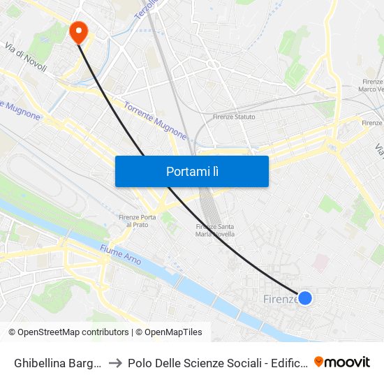 Ghibellina Bargello to Polo Delle Scienze Sociali - Edificio D6 map