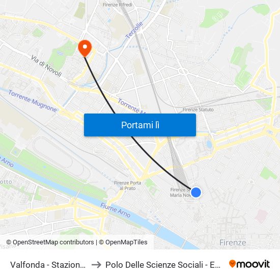 Valfonda - Stazione Smn to Polo Delle Scienze Sociali - Edificio D6 map