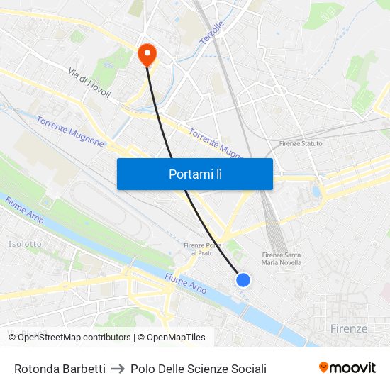 Rotonda Barbetti to Polo Delle Scienze Sociali map
