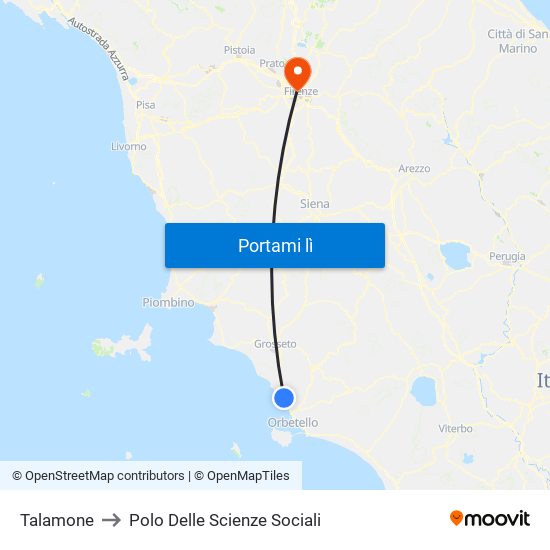 Talamone to Polo Delle Scienze Sociali map