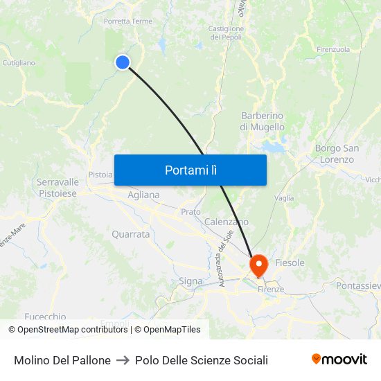 Molino Del Pallone to Polo Delle Scienze Sociali map